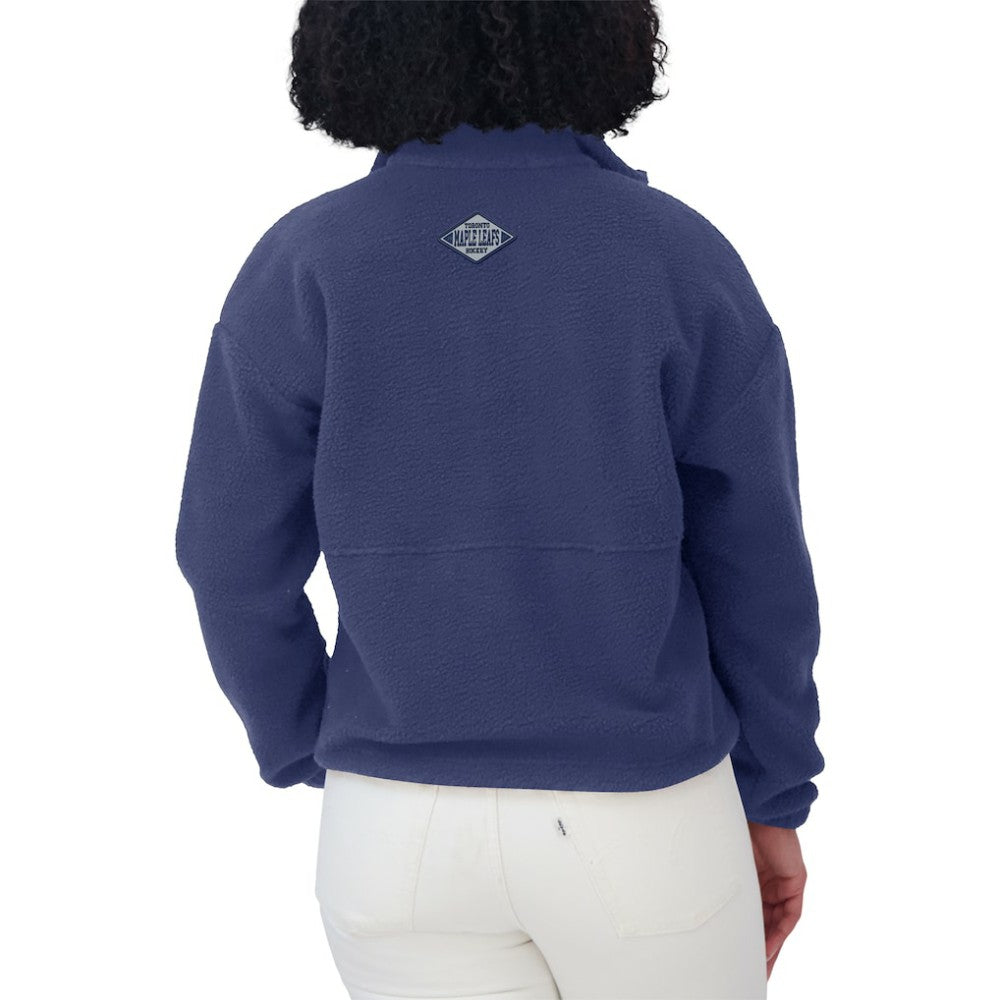 Toronto Maple Leafs WEAR by Erin Andrews Women's Polar Fleece Half-Zip Jacket - Blue Jackets