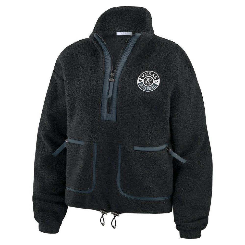 Vegas Golden Knights WEAR by Erin Andrews Women's Polar Fleece Half-Zip Jacket - Black Jackets