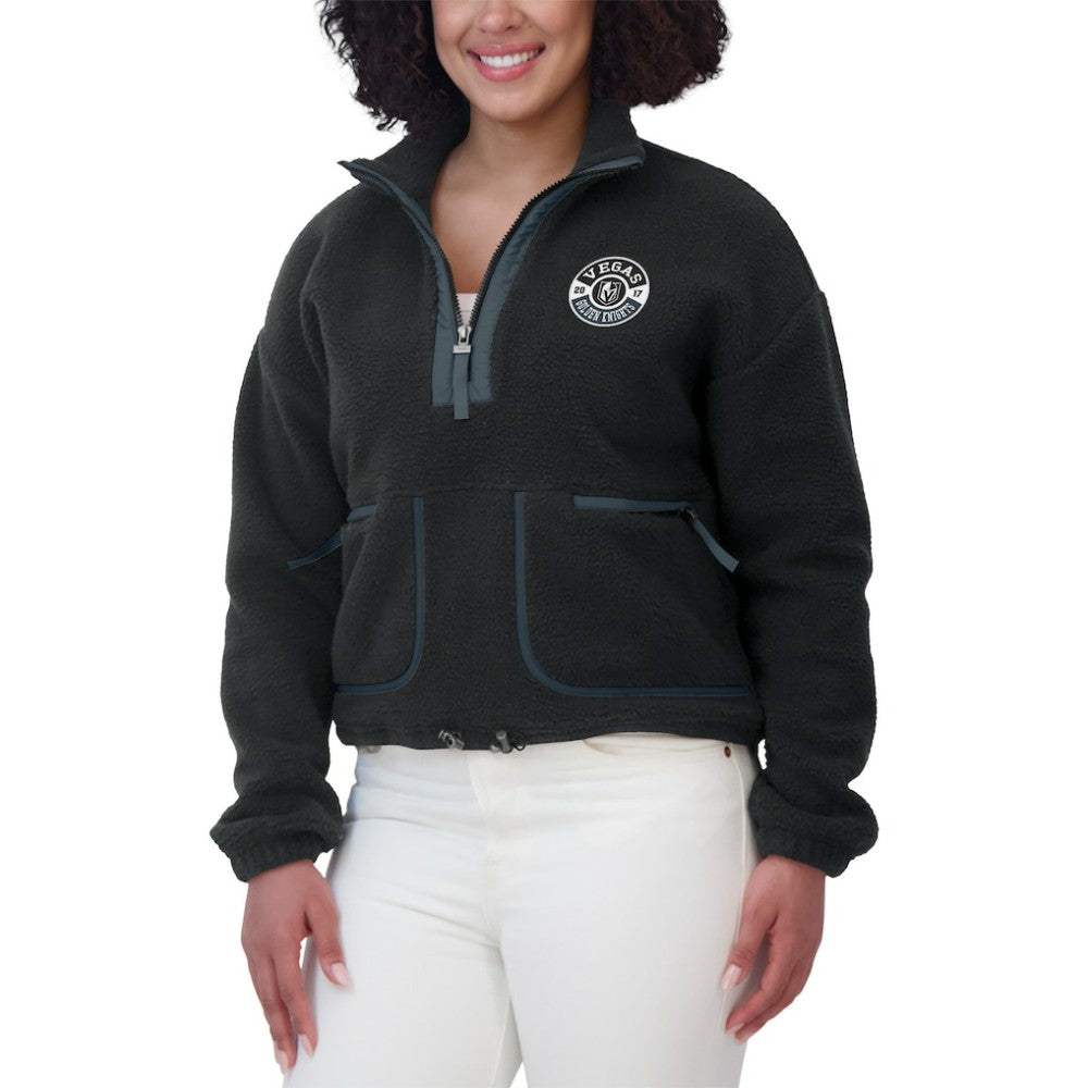 Vegas Golden Knights WEAR by Erin Andrews Women's Polar Fleece Half-Zip Jacket - Black Jackets