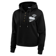 Los Angeles Kings WEAR by Erin Andrews Women's Waffle-Knit Pullover Hoodie - Black Hoodies