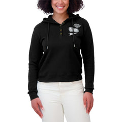 Los Angeles Kings WEAR by Erin Andrews Women's Waffle-Knit Pullover Hoodie - Black Hoodies