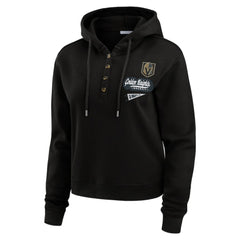 Vegas Golden Knights WEAR by Erin Andrews Women's Waffle-Knit Pullover Hoodie - Black Hoodies