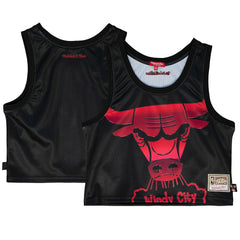 Chicago Bulls Women's Hardwood Classics Big Face 4.0 Cropped Tank Top sale - Black cheap
