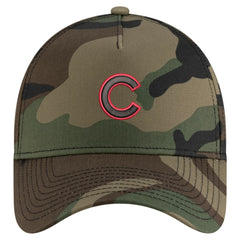 Chicago Cubs Woodland Team Pop 9FORTY A-Frame Adjustable Hat Camo