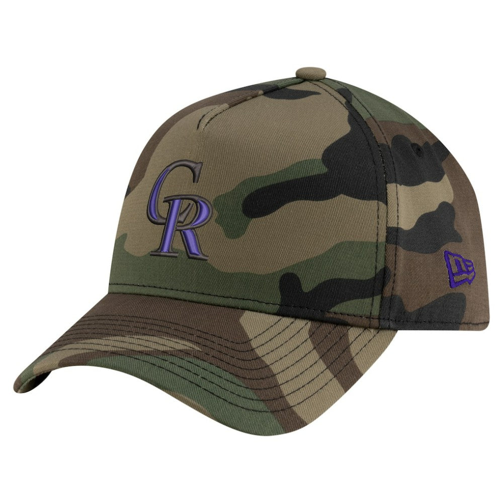 Colorado Rockies Woodland Team Pop 9FORTY A-Frame Adjustable Hat Camo