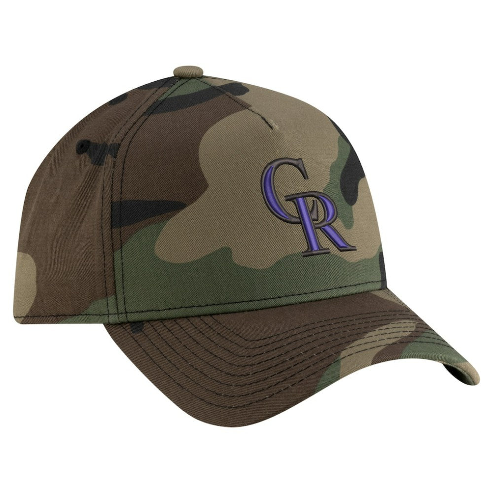 Colorado Rockies Woodland Team Pop 9FORTY A-Frame Adjustable Hat Camo