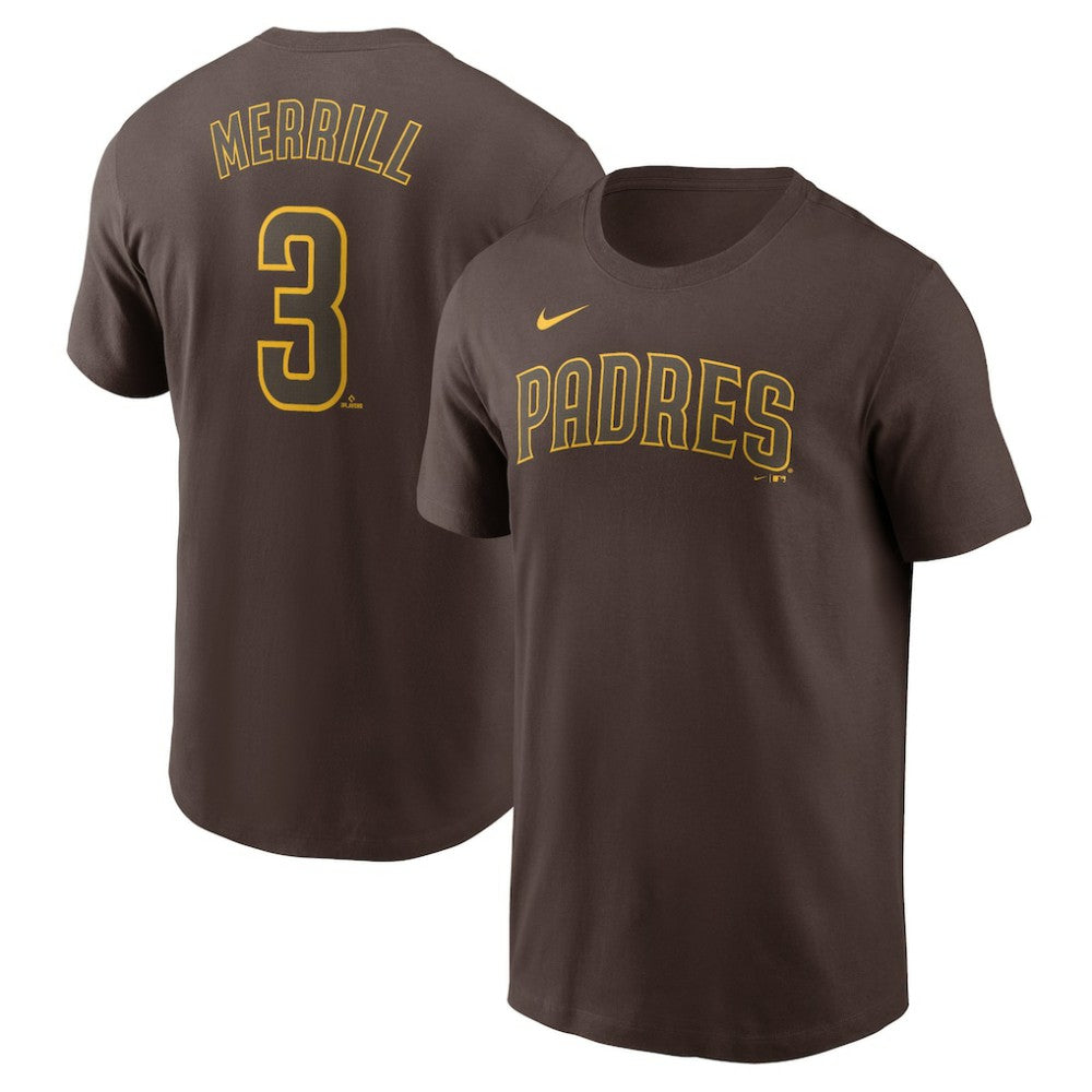 Jackson Merrill San Diego Padres Fuse Name & Number T-Shirt Brown