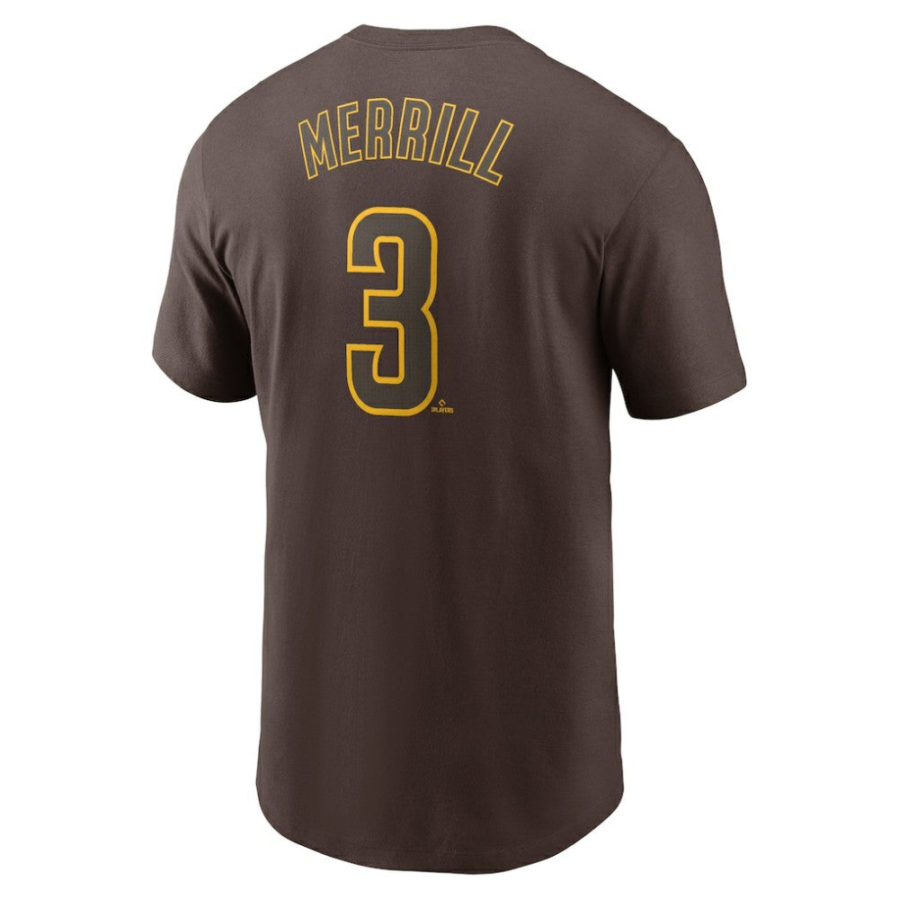 Jackson Merrill San Diego Padres Fuse Name & Number T-Shirt Brown