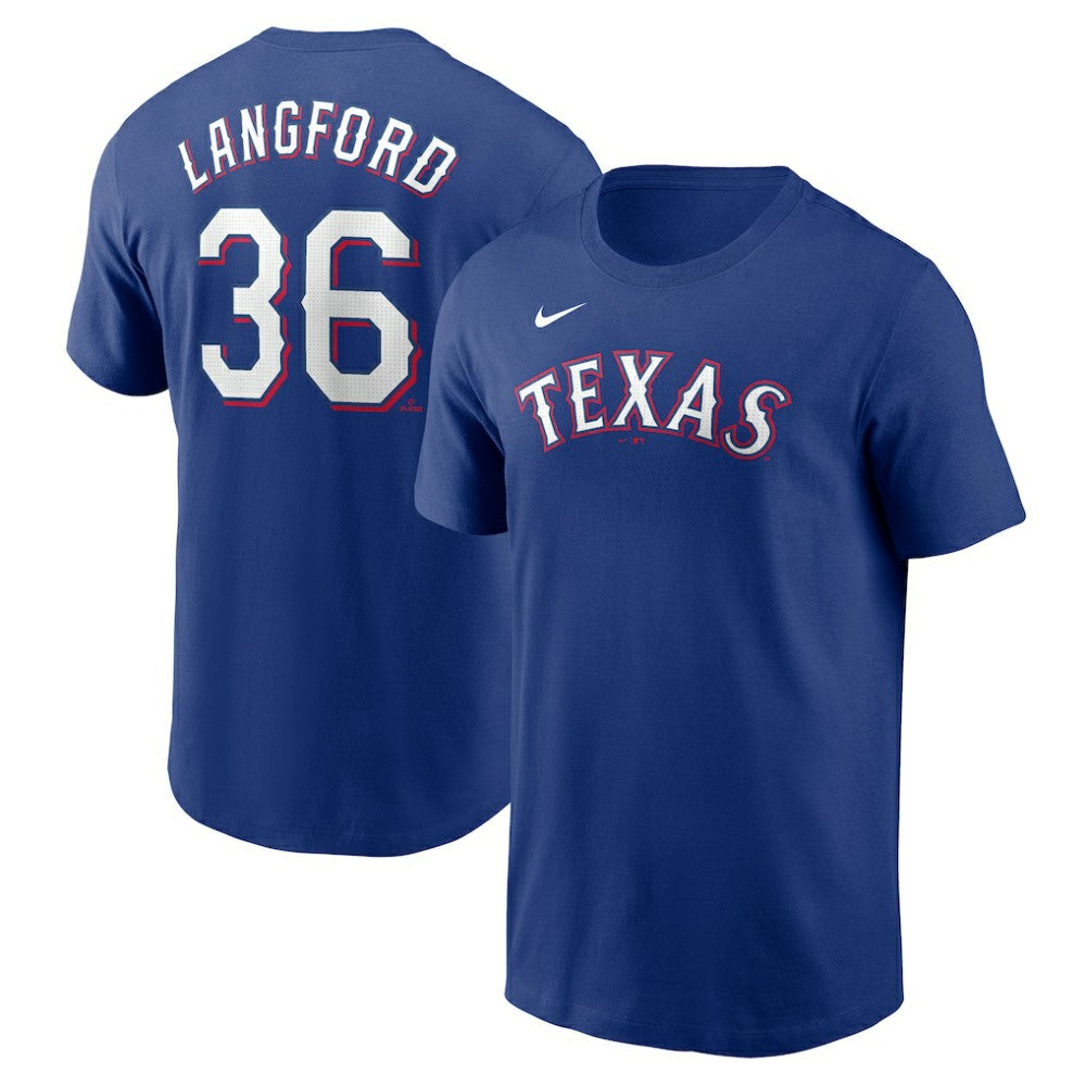 Wyatt Langford Texas Rangers Fuse Name & Number T-Shirt Royal