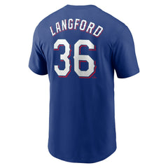 Wyatt Langford Texas Rangers Fuse Name & Number T-Shirt Royal