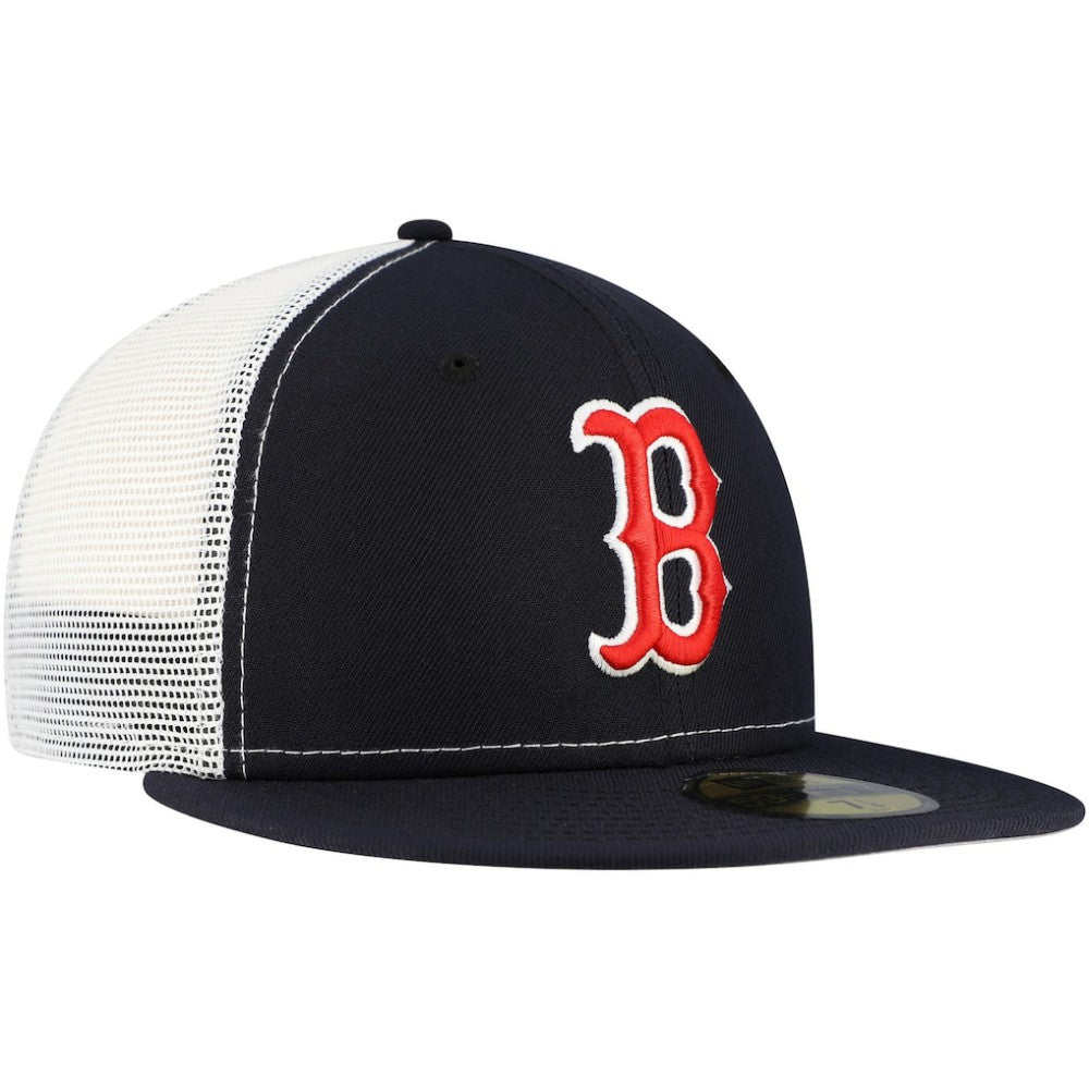 Boston Red Sox Team Color 59FIFTY Trucker Fitted Hat Navy