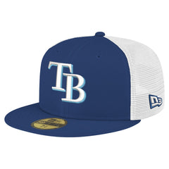 Tampa Bay Rays Team Color 59FIFTY Trucker Fitted Hat Navy