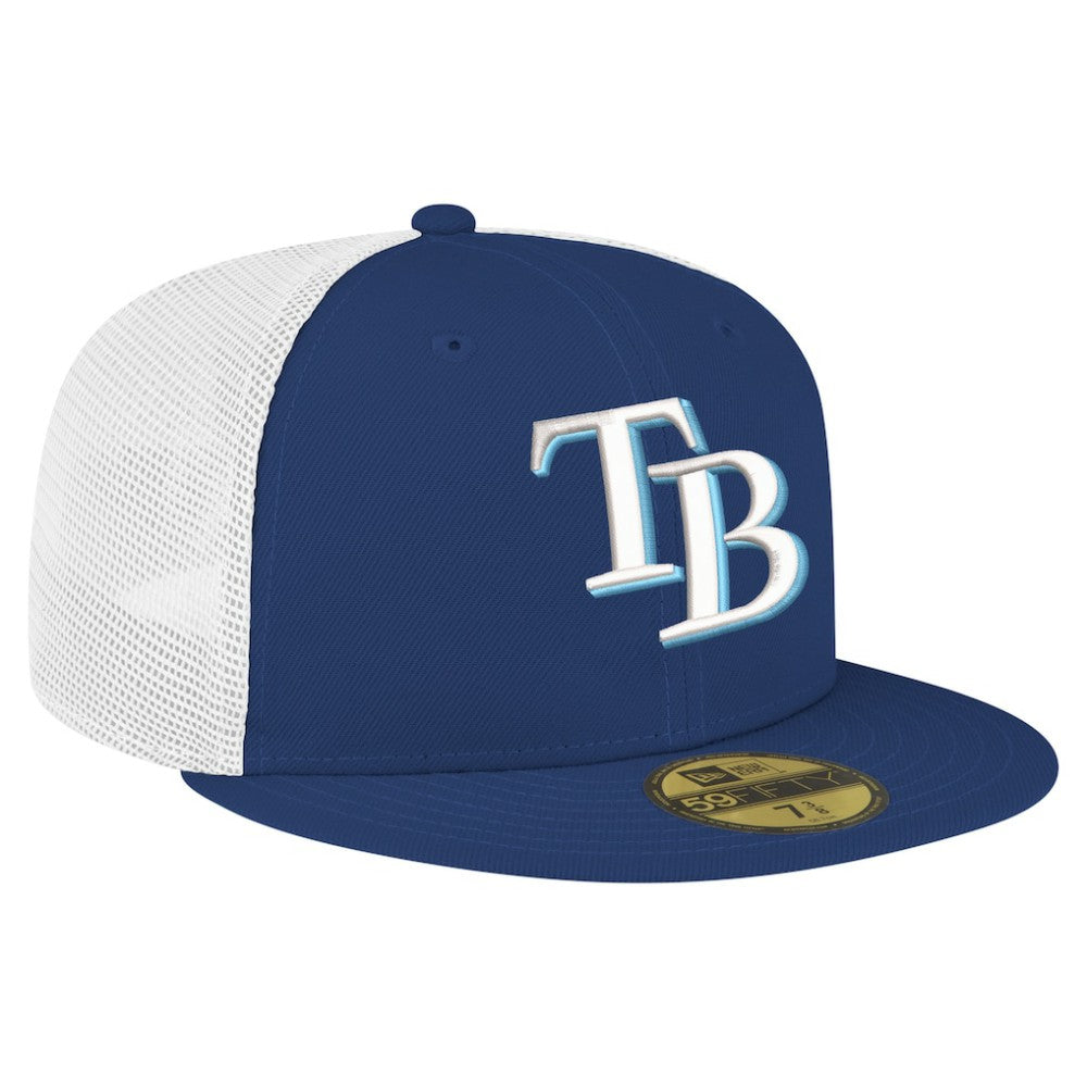 Tampa Bay Rays Team Color 59FIFTY Trucker Fitted Hat Navy