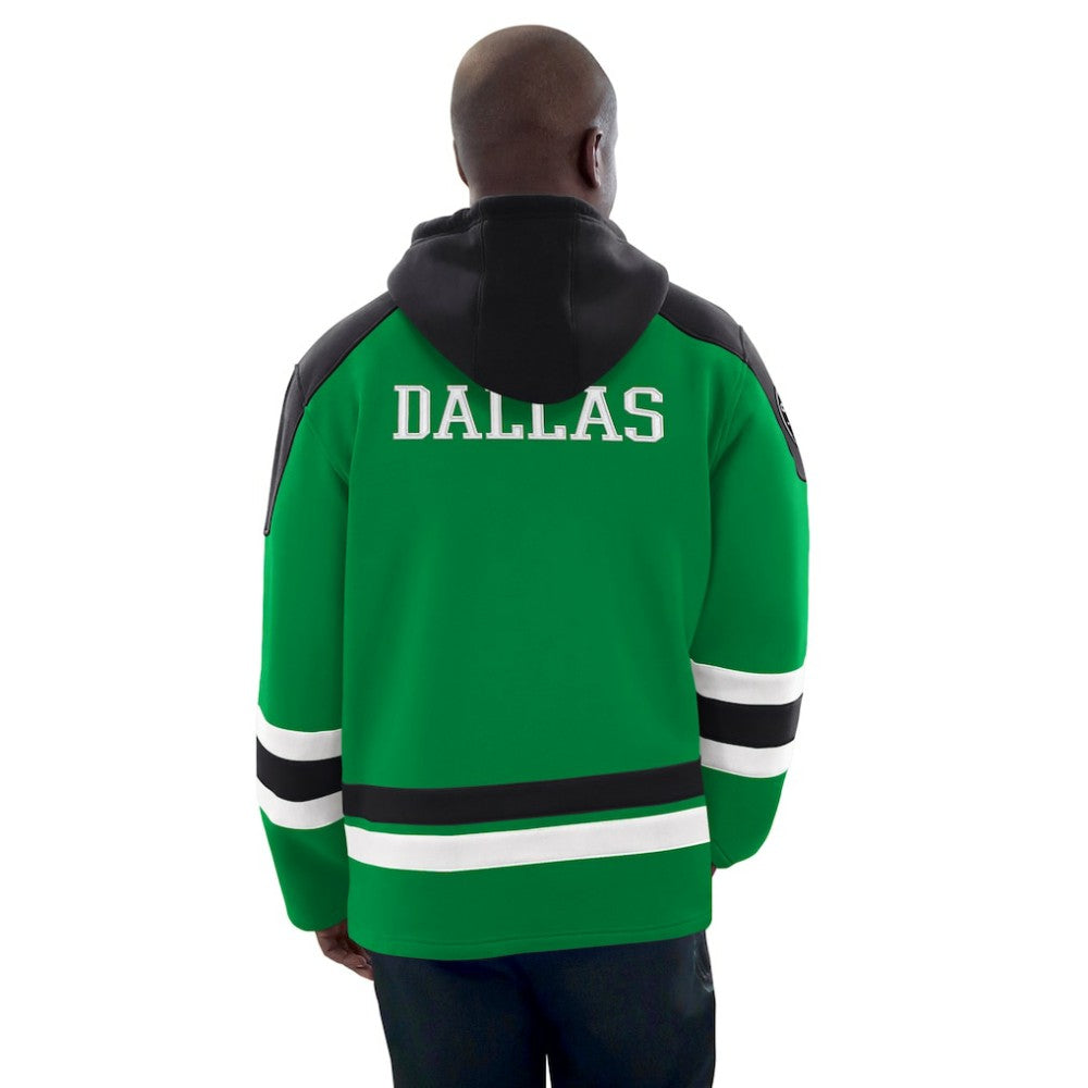 Dallas Stars Starter Hockey Pullover Hoodie - Kelly Green/Black Hoodies