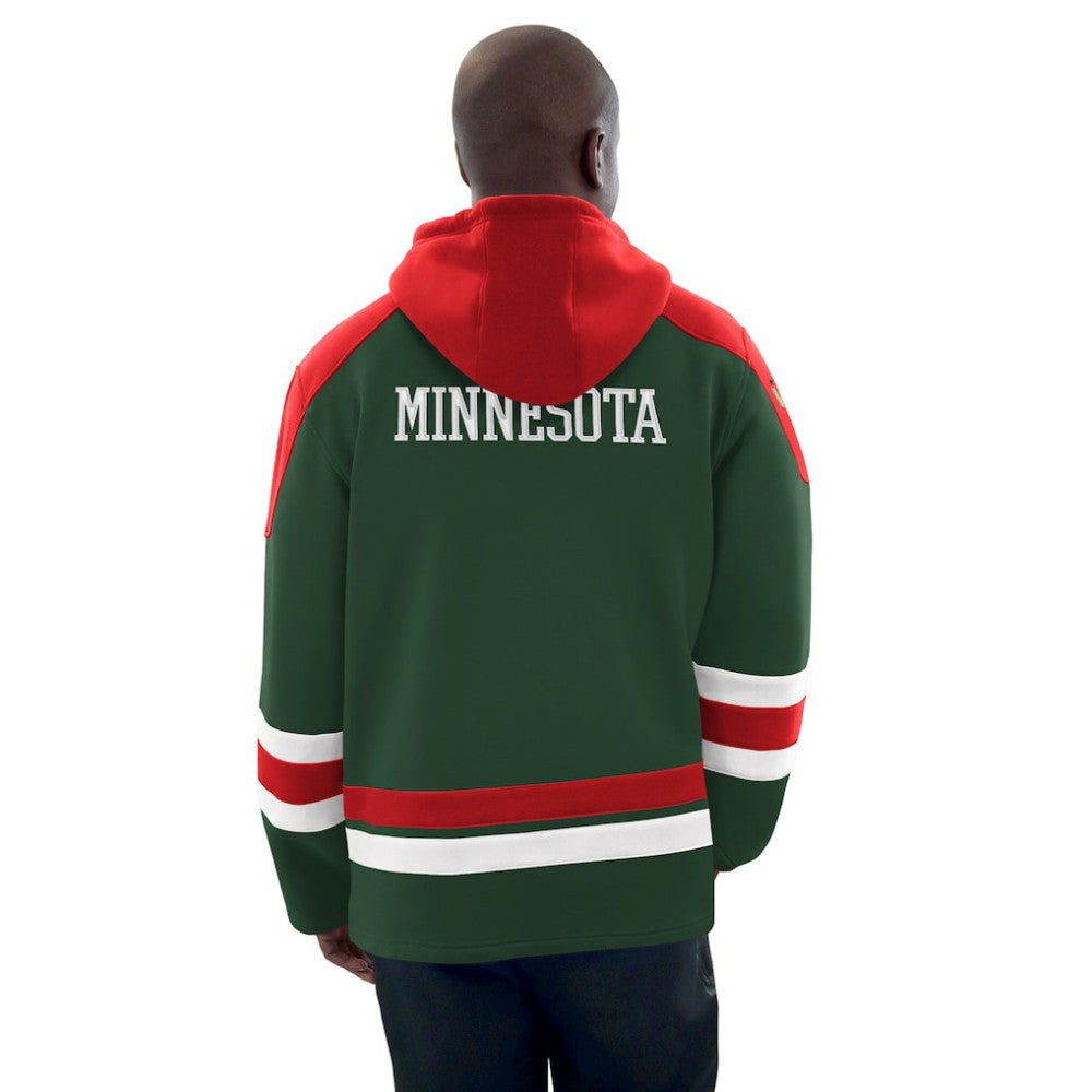 Minnesota Wild Starter Hockey Pullover Hoodie - Green/Red Hoodies