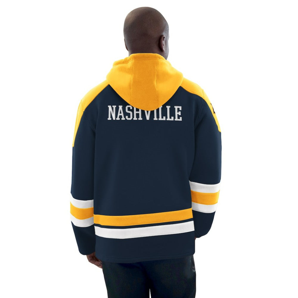 Nashville Predators Starter Hockey Pullover Hoodie - Navy/Gold Hoodies