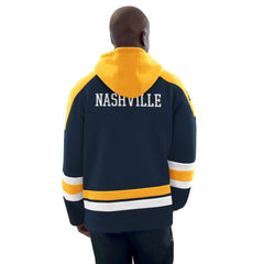 Nashville Predators Starter Hockey Pullover Hoodie - Navy/Gold Hoodies