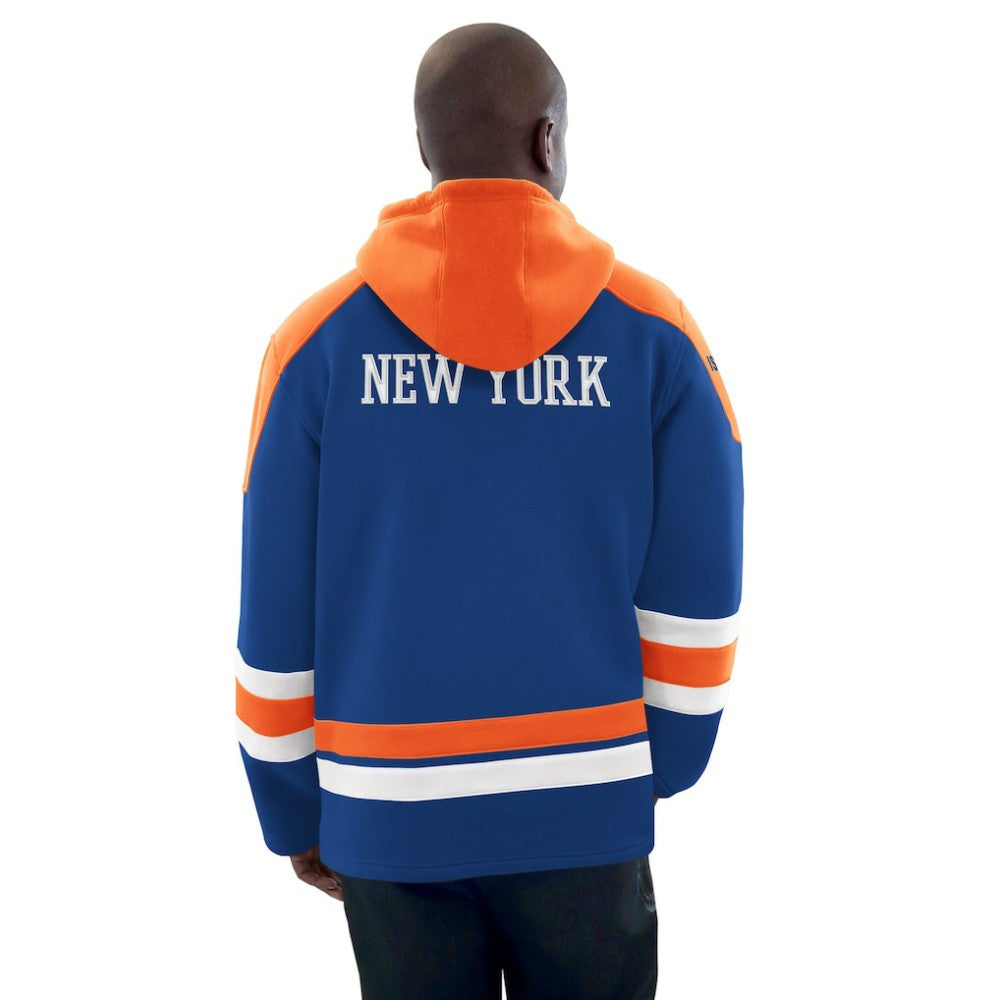 New York Islanders Starter Hockey Pullover Hoodie - Royal/Orange Hoodies