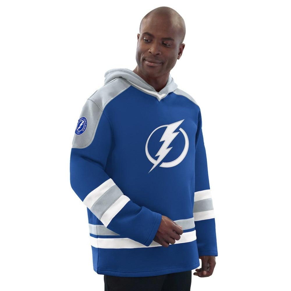 Tampa Bay Lightning Starter Hockey Pullover Hoodie - Blue/Gray Hoodies