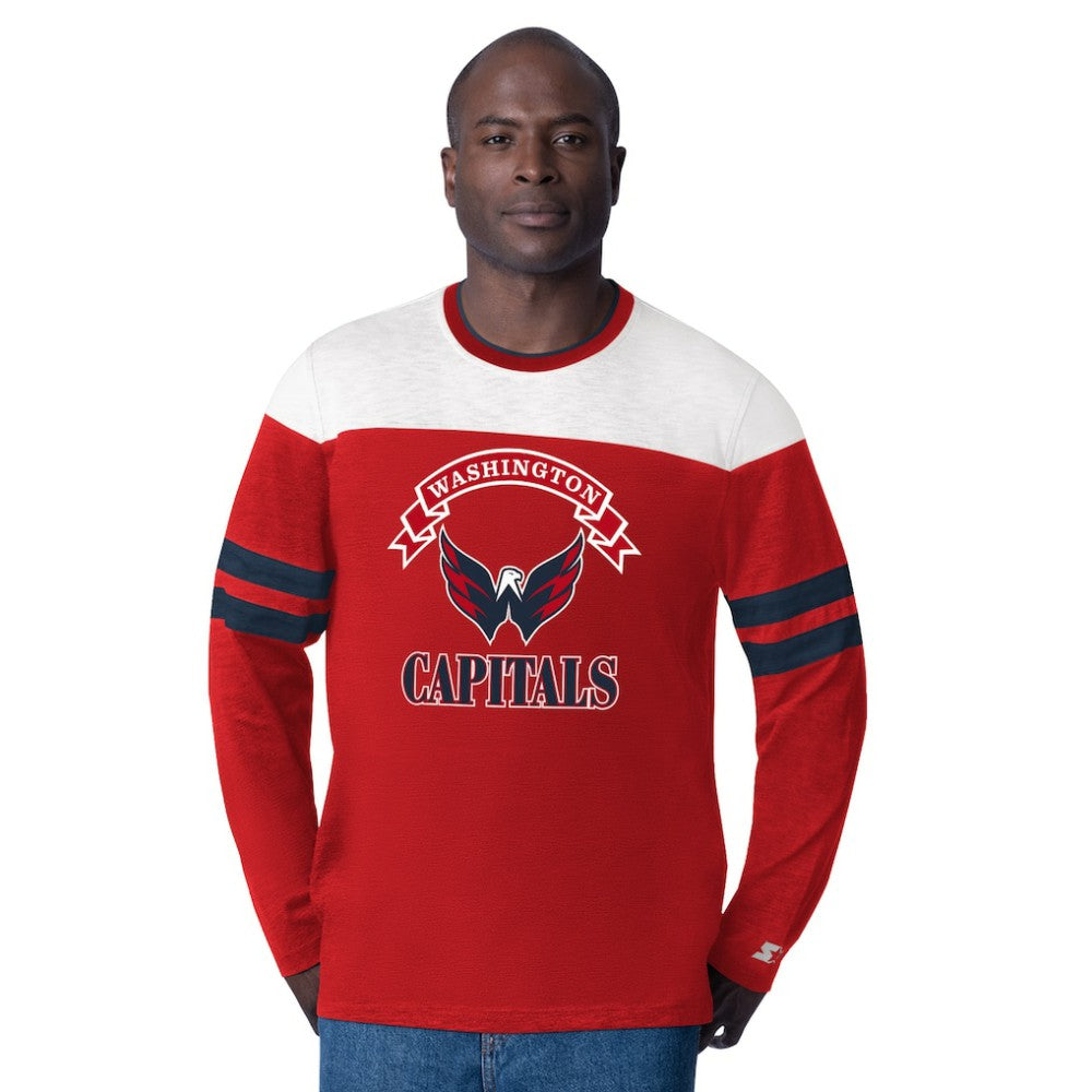 Washington Capitals Starter Blitz Durene Long Sleeve T-Shirt - Red T-shirts