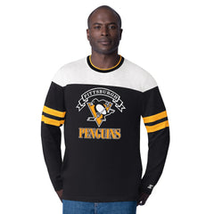 Pittsburgh Penguins Starter Blitz Durene Long Sleeve T-Shirt - Black T-shirts