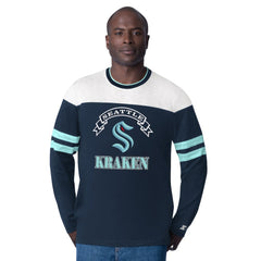 Seattle Kraken Starter Blitz Durene Long Sleeve T-Shirt - Deep Sea Blue T-shirts