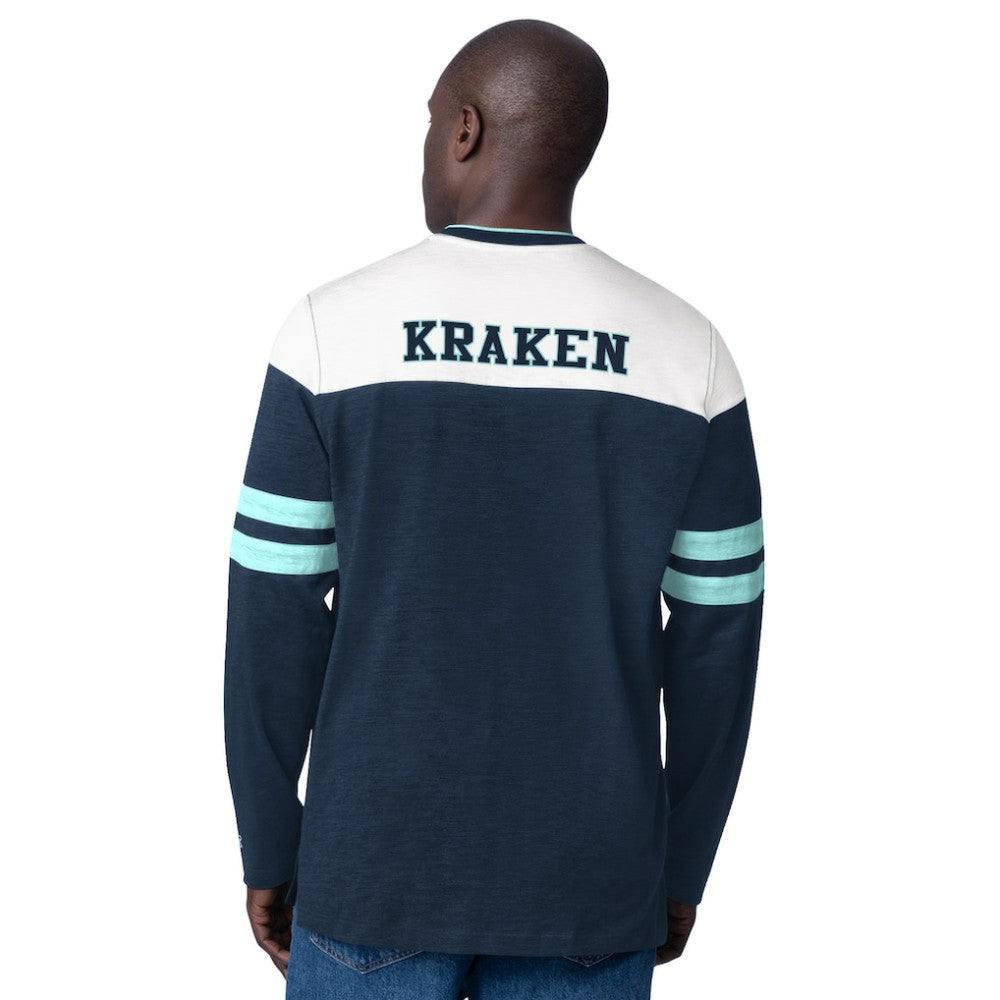 Seattle Kraken Starter Blitz Durene Long Sleeve T-Shirt - Deep Sea Blue T-shirts
