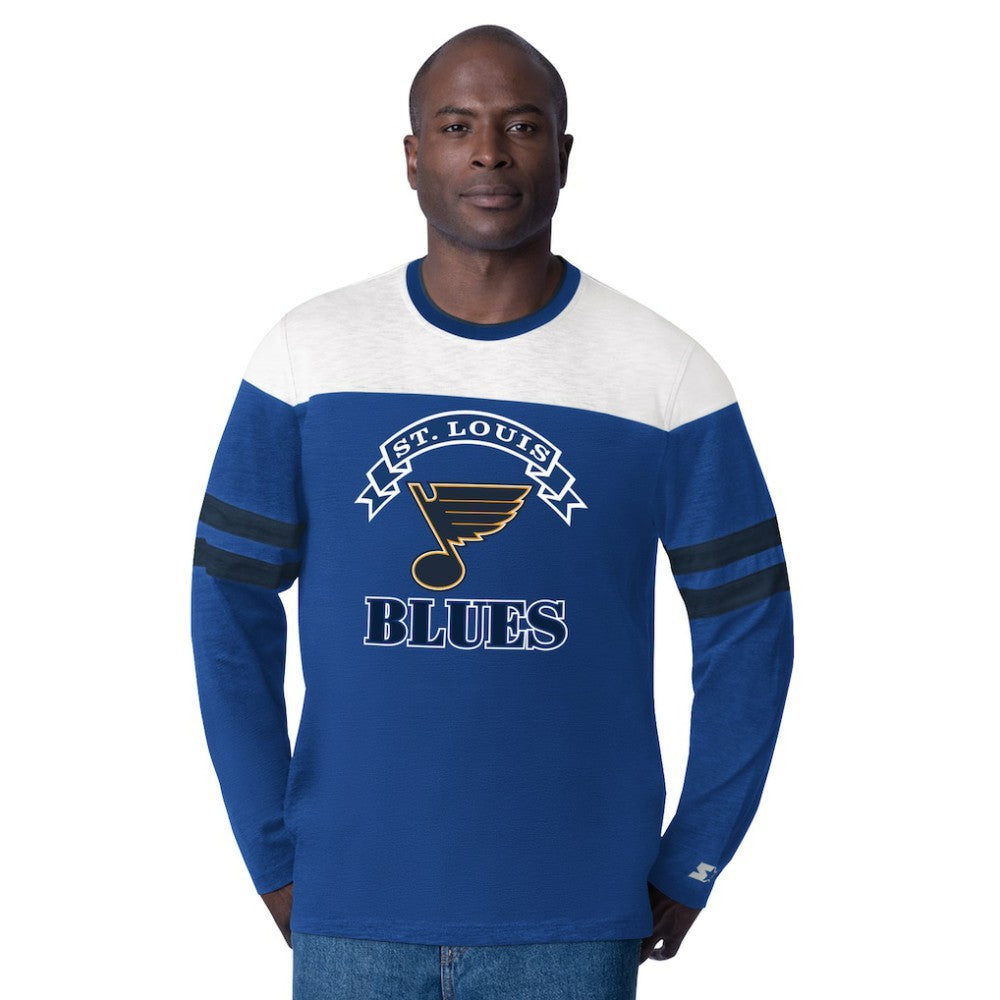 St. Louis Blues Starter Blitz Durene Long Sleeve T-Shirt - Blue T-shirts