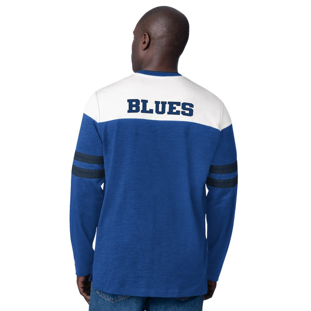 St. Louis Blues Starter Blitz Durene Long Sleeve T-Shirt - Blue T-shirts