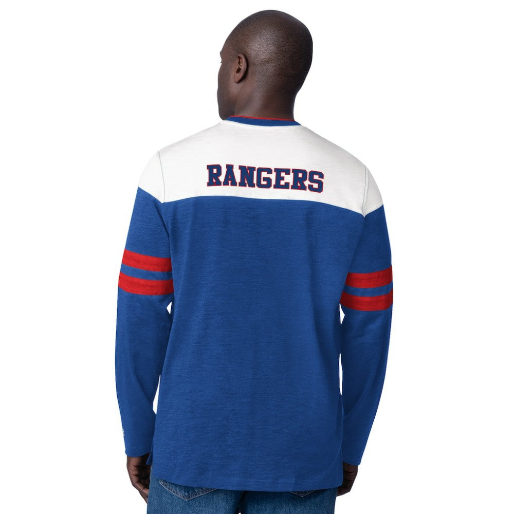 New York Rangers Starter Blitz Durene Long Sleeve T-Shirt - Blue T-shirts