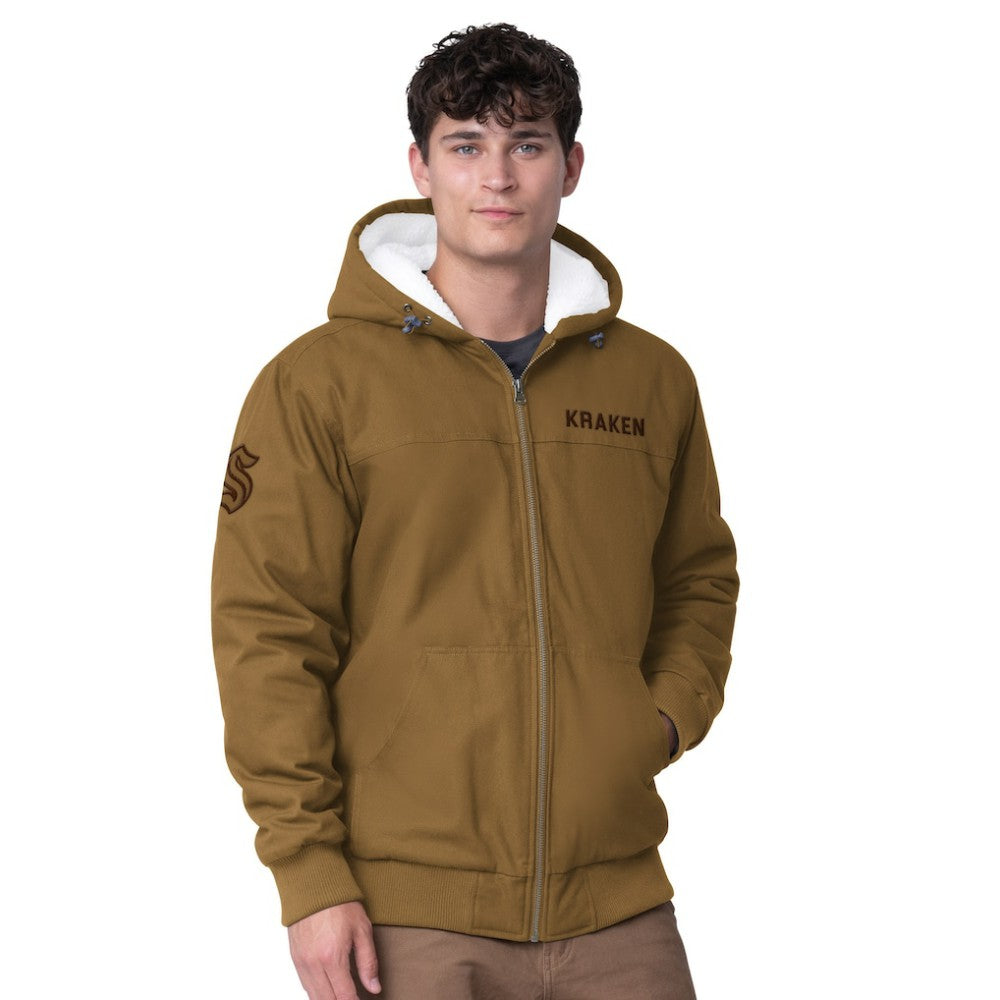 Seattle Kraken G-III Sports by Carl Banks Build Up Full-Zip Hoodie Jacket - Tan Hoodies