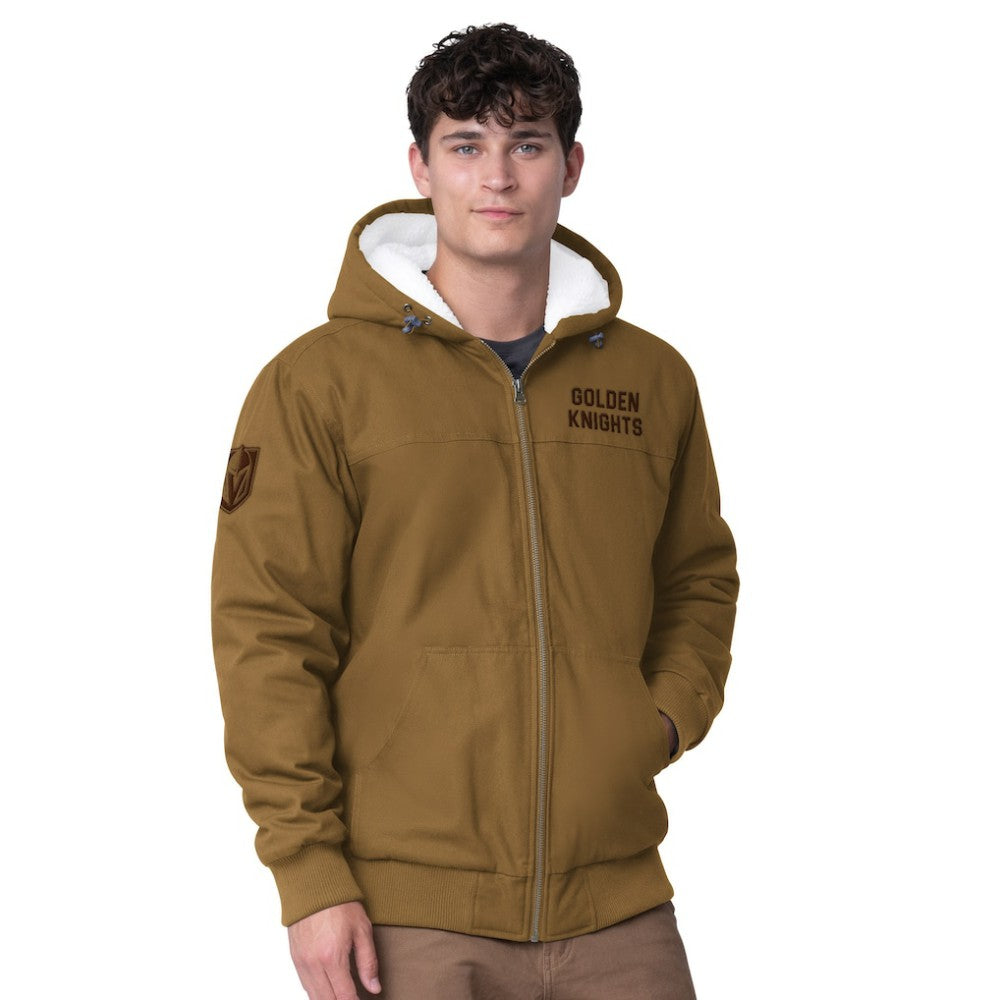 Vegas Golden Knights G-III Sports by Carl Banks Build Up Full-Zip Hoodie Jacket - Tan Hoodies