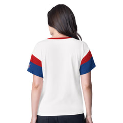 New York Rangers G-III 4Her by Carl Banks Women's Rink Oversized Rhinestone V-Neck T-Shirt - White T-shirts
