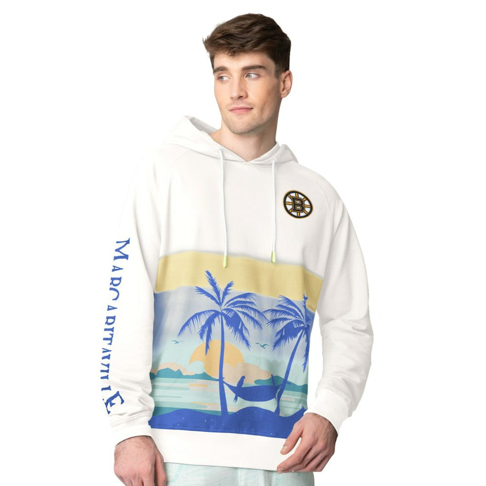 Boston Bruins Margaritaville Island Dream Peached Pullover Hoodie - Cream Hoodies