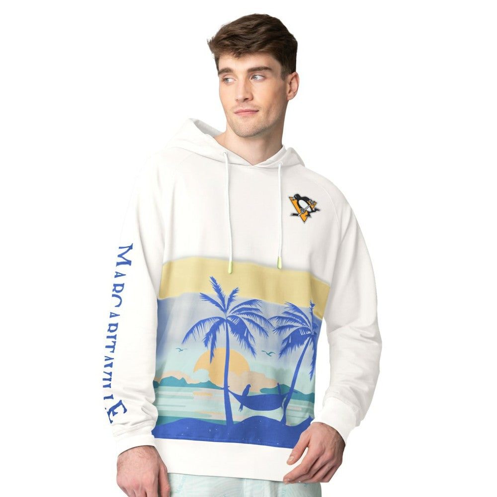 Pittsburgh Penguins Margaritaville Island Dream Peached Pullover Hoodie - Cream Hoodies