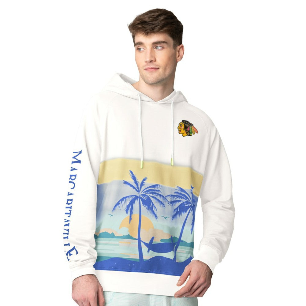 Chicago Blackhawks Margaritaville Island Dream Peached Pullover Hoodie - Cream Hoodies