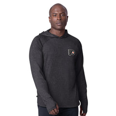 Philadelphia Flyers MSX by Michael Strahan Fast Track Raglan Long Sleeve Hoodie T-Shirt - Black T-shirts