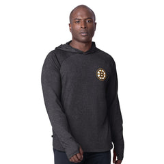 Boston Bruins MSX by Michael Strahan Fast Track Raglan Long Sleeve Hoodie T-Shirt - Black T-shirts