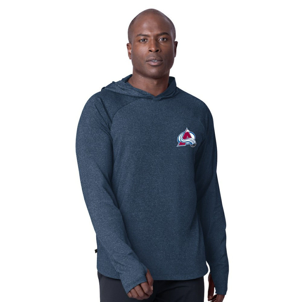 Colorado Avalanche MSX by Michael Strahan Fast Track Raglan Long Sleeve Hoodie T-Shirt - Navy T-shirts