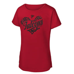 Atlanta Falcons Girls Youth Script Heart Dolman T-Shirt - Red online