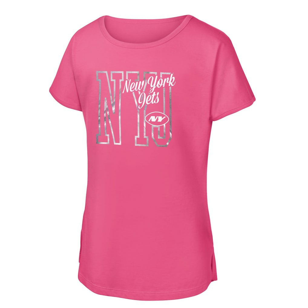 New York Jets Girls Youth Signal Caller Dolman T-Shirt - Pink cheap