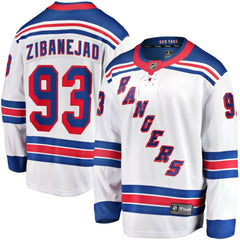 Mika Zibanejad New York Rangers Fanatics Away Premier Breakaway Player Jersey - White Jerseys