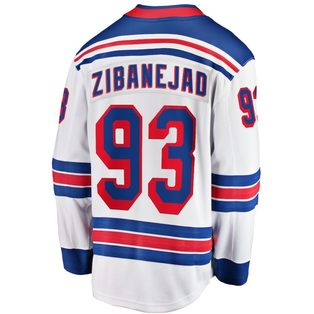 Mika Zibanejad New York Rangers Fanatics Away Premier Breakaway Player Jersey - White Jerseys