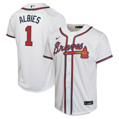 Ozzie Albies Atlanta Braves Youth Home Game Player Jersey White