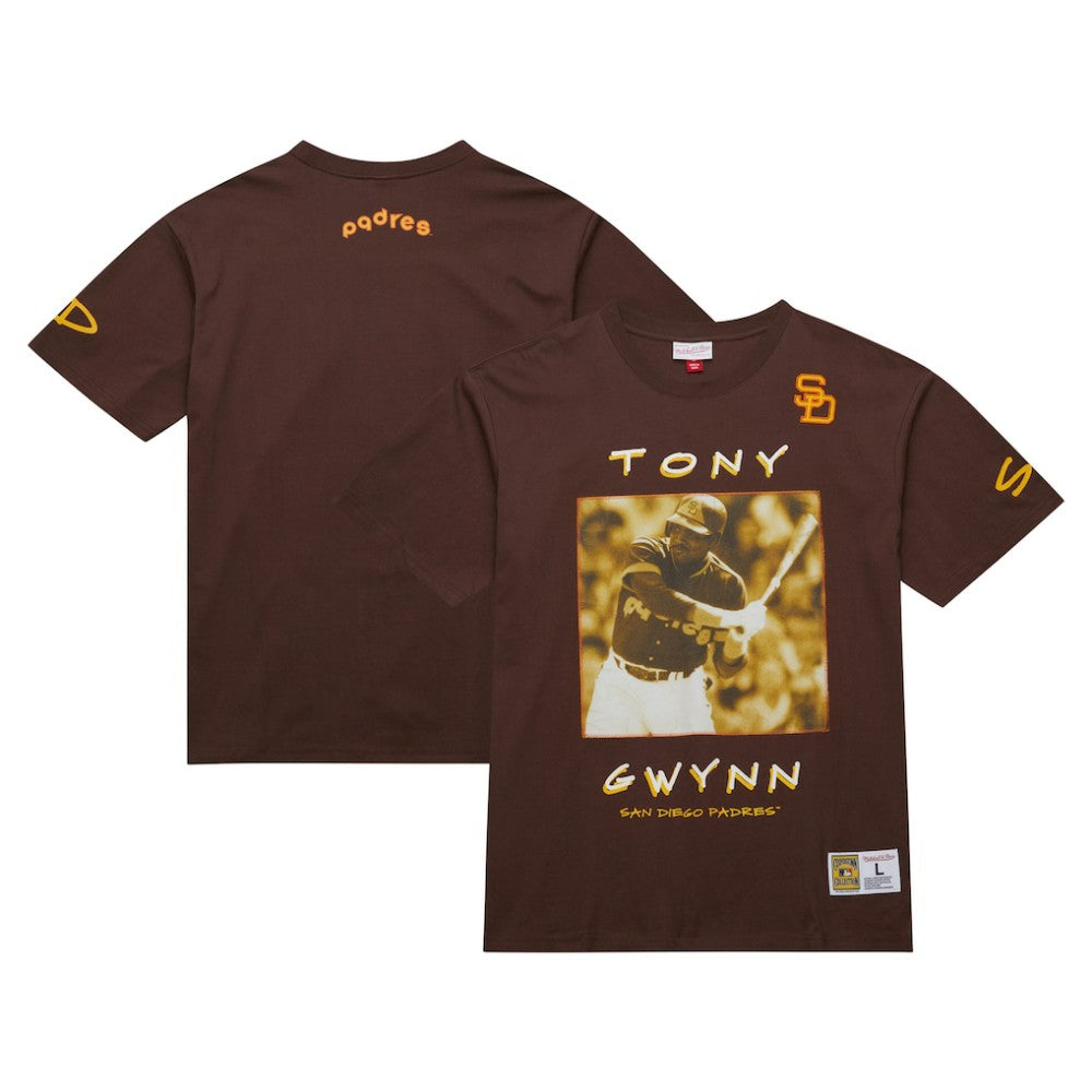 Tony Gwynn San Diego Padres Cooperstown Collection Heavyweight Premium Player Vintage Logo T-Shirt Brown