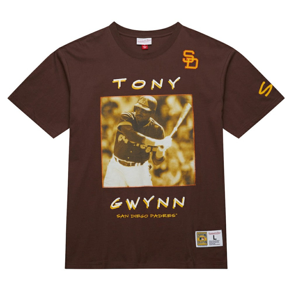 Tony Gwynn San Diego Padres Cooperstown Collection Heavyweight Premium Player Vintage Logo T-Shirt Brown