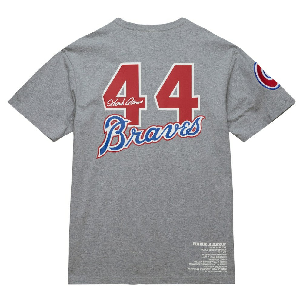 Hank Aaron Atlanta Braves Cooperstown Collection Legends T-Shirt Heather Gray