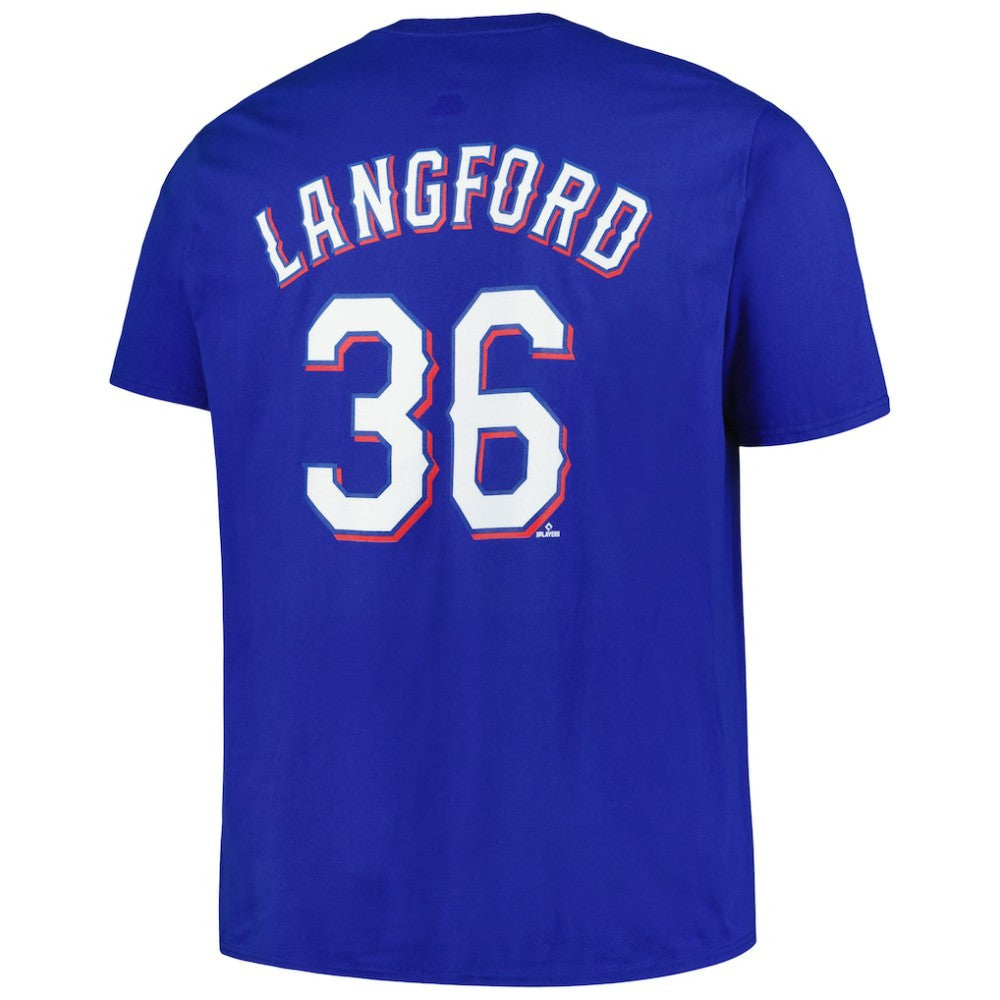 Wyatt Langford Texas Rangers Big & Tall Name & Number T-Shirt Royal