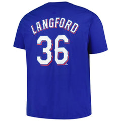 Wyatt Langford Texas Rangers Big & Tall Name & Number T-Shirt Royal
