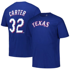 Evan Carter Texas Rangers Big & Tall Name & Number T-Shirt Royal